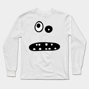 Crazy cute face illustration Long Sleeve T-Shirt